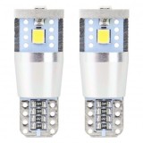 Set 2 Becuri LED T10 3 SMD 2835, 12-24V, 5600K, 2.4W, Auto, Pozitie, Interior