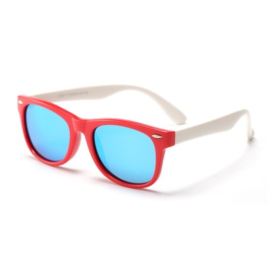 Ochelari de Soare pentru Copii cu Protectie UV - Techsuit (D802) - Red / White / Ice-Blue