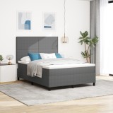 VidaXL Pat Box Spring cu Saltea Gri Deschis 160x200 cm Țesătură Eșarfă