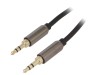 Cablu Audio Jack 3.5mm Aurit 1m Negru Ecranat Stereo 3 Pini 4Carmedia