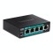 Switch 4 porturi Fast Ethernet Long Range 250m PoE+ 60W&#039;1 port Fast Ethernet - TRENDnet TE-FP051 SafetyGuard Surveillance