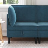 vidaXL Sofa cu Depozitare albastru Catifea 42027085