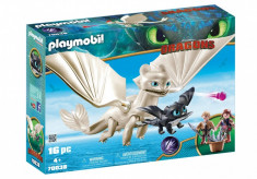 Playmobil Dragons - Light Fury, pui de dragon si copii foto