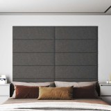 vidaXL Panouri de perete 12 buc. gri &icirc;nchis 90x30 cm textil 3,24 m&sup2;