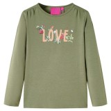 Tricou pentru copii cu m&acirc;neci lungi, kaki, 104