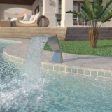 Gossi fantana de piscina, argintiu, 64x30x52 cm, otel inoxidabil