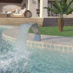 Gossi fantana de piscina, argintiu, 64x30x52 cm, otel inoxidabil
