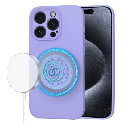 Husa silicon iPhone 15 Pro Techsuit SoftFlex MagSafe, violet foto