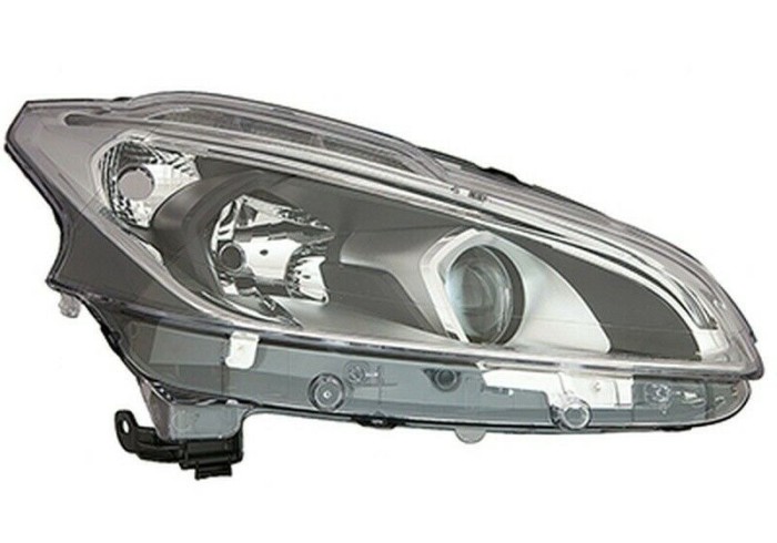 Far Peugeot 208, 06.2015-, fata, Dreapta, cu LED daytime running light; H7+H7+LED+PY21W; electric; fara motoras;