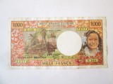 Rara! Polinezia Franceza(Tahiti) 1000 Francs 1996 la jumatate de pret,bancnota din imagini