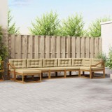 Cumpara ieftin Set de canapele de exterior 7 buc. 7-Locuri Natural si Bej