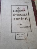 Din seminarul de Literatura Romana - M. Dragomirescu (manuscris - cu dedicatie de la M. Gregorian)