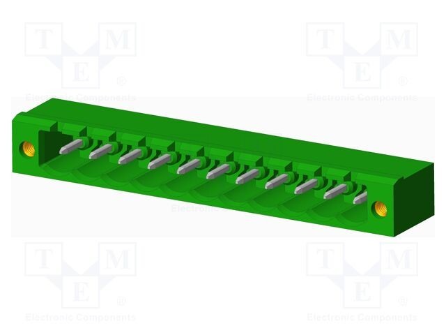 Conector regletă de conexiuni deconectabilă soclu tată 11 pini 5mm AMPHENOL ANYTEK OQ verde