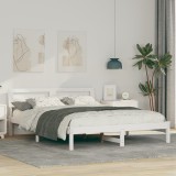 vidaXL Cadru de pat Alb 140 x 200 cm Lemn de brad solid