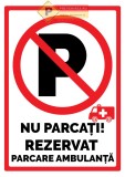 Semne pentru parcare ambulanta
