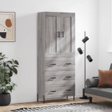 VidaXL Dulap &icirc;nalt, gri sonoma, 69,5x34x180 cm, lemn compozit