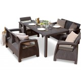 Cumpara ieftin Set mobilier de gradina CORFU II FIESTA Maro/Gri-Taupe