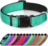 Zgarda reflectorizanta pentru caine Joytale, nailon, verde/negru, marimea M