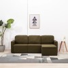 VidaXL Canapea extensibilă modulară, 3 locuri, maro, material textil