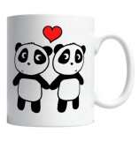 Cana alba personalizata &quot;love panda&quot;, INOVATIX&reg;. 330ml