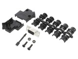 Conector D-Sub 9 pini mamă 45&deg; lipire cablu aurit