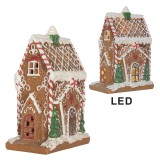 Cumpara ieftin Casuta Turta Dulce polirasina multicolora, led 15x9x20 cm