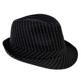 Pălărie Deghizare Gangster, Cu Dungi, Negru