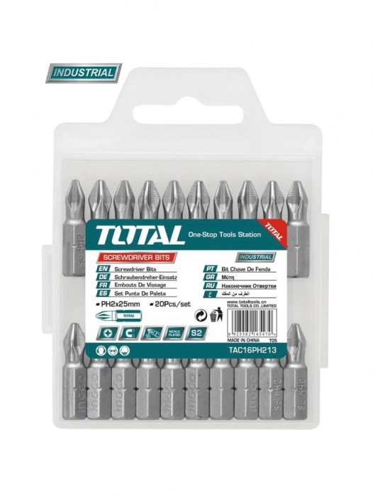 TOTAL - Bit - PH2.25mm 20pcs / set (INDUSTRIAL)