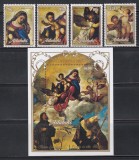 Aitutaki 1989 - Crăciun - Picturi de Titian, Serie + Colita, Cota 29.50 EURO, MNH