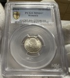 50 Bani 1910 Bruxelles, Romania, PCGS MS64+, grad foarte bun