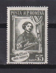 125 DE ANI DE LA NASTEREA LUI THEODOR AMAN 1956 LP. 417 MNH foto