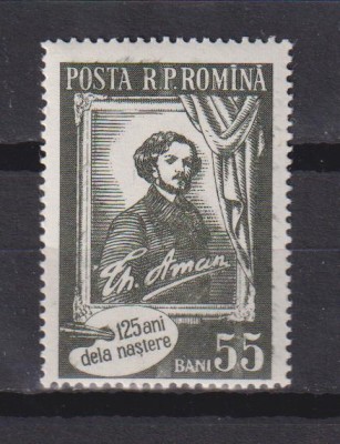 125 DE ANI DE LA NASTEREA LUI THEODOR AMAN 1956 LP. 417 MNH foto
