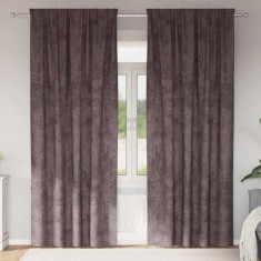 vidaXL Draperie cu perdele 2 pcs Maro 225 x 140 cm Catifea 4107695