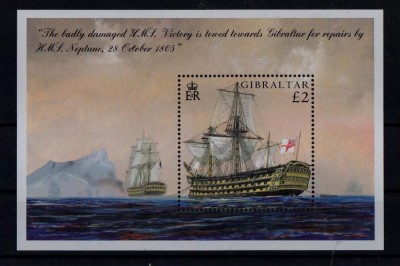 Gibraltar 2005 - Vapoare, navigatie, HMS Victory, colita neuzata foto