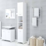 VidaXL Dulap de baie, alb, 30x30x183,5 cm, lemn prelucrat