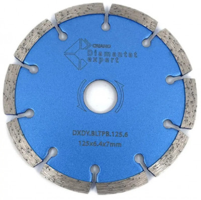 Disc Diamantat DiamantatExpert Pentru Taiere de Rosturi de Dilatare In Beton si Sapa 125x22.2 mm cu Grosime de 6.4 mm Standard Profesional - Blueline foto