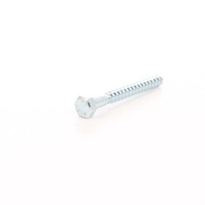 Surub pentru lemn, cu cap hexagonal, DIN 571, zincat alb, 7 x 60 mm foto