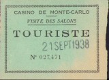 A2762N Casino de Monte Carlo, visite des salons, touriste, 1938