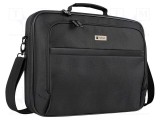 Laptop bag black poliester 600D Usable dim: 370x40x285mm