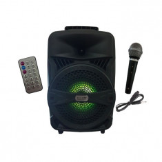 Boxa Bluetooth activa, portabila, 50 W cu telecomanda si microfon Bluetooth, AUX, USB, Radio Fm foto