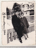 Bnk foto - Busteni 1964, Alb-Negru, Romania de la 1950, Cladiri