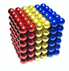 Puzzle Magnetic Neocube 216 bile magnetice tricolorul Romaniei foto