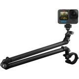 Suport GoPro pentru bicicleta (brat+bara), 2 brate fibra Carbon, Negru