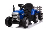 Tractoras electric Kinderauto BJ-611 60W 12V cu remorca si telecomanda albastra