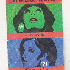 bnk cld Calendar de buzunar - 1971 - Revista Femeia