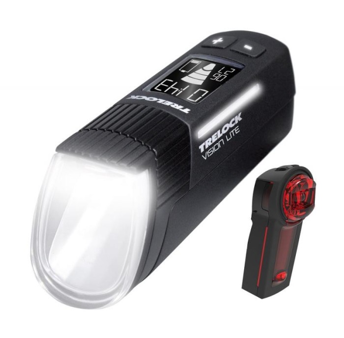 Set Lumini Bicicleta Trelock Ls 660 I-Go Vision Lite/Ls 740 Vector Signal - Negru Ultimate FactoryBikes
