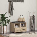 vidaXL Bancă pentru hol cu pernă Stejar Sonoma 60 x 38 x 46 cm 891450