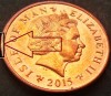 Moneda exotica 1 PENNY - ISLE OF MAN, anul 2015 *cod 1340 = A.UNC EROARE BATERE, Europa