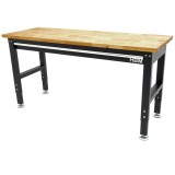 Banc de lucru cu blat din lemn masiv, reglabil pe inaltime 152 cm, HBM