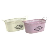 Cumpara ieftin Set 2 cosuri metalice/ suport flori 26,5 x 11,5 cm
